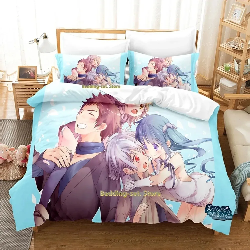 2024 Is It Wrong to Try to Pick Up Girls in a Dungeon Bedding Set Single Twin Full Queen King Size Set Bedroom Duvetcover Sets