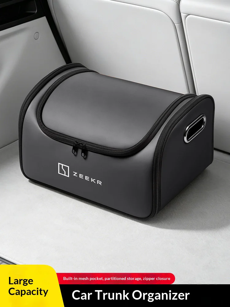 For ZEEKR 001 007 009 001FR 007GT X MIX 7X 9X Car Trunk Organizer Storage Box Seat Storage Bag with Built-in Pocket Accessories