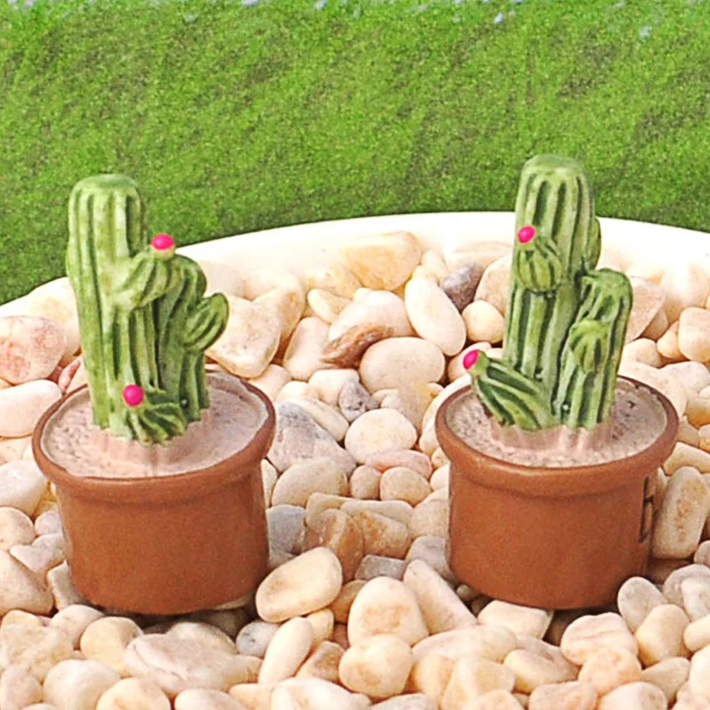 

10 Pcs Simulated Cactus Potted Plant Natural Artificial Plants Lifelike Succulent Small Decoration Fake Office