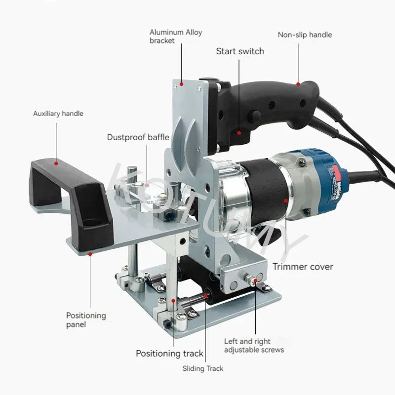 Mortising Jig 2 In 1 Slotting Bracket Invisible Fasteners Punch Locator Milling Cutter Positioning Frame For Trimming Machine