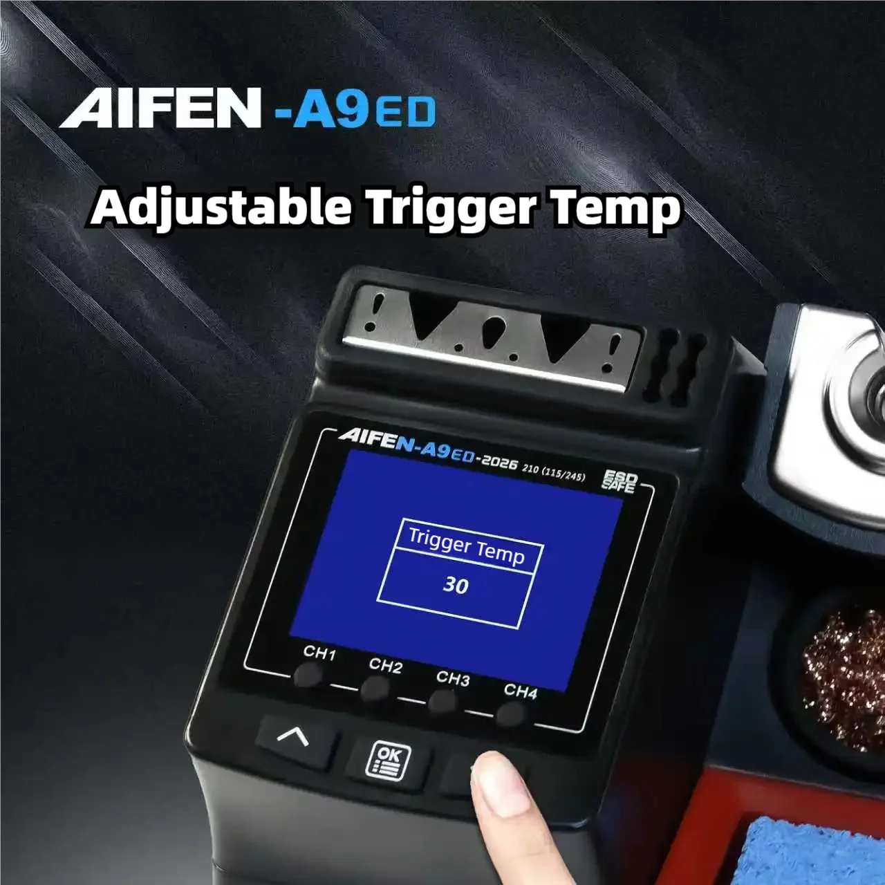 AIFEN A9ED محطة لحام 180 واط قوة اللحام الإلكتروني مع C210 C245 لحام الحديد مقبض سبيكة لحام إصلاح الهاتف #5