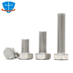 10PCS DIN933 8# 10# 1/4 5/16 3/8 7/16 1/2 British Standard SS304 Stainless Steel External Hex Head Screw UNF Hexagon Cap Bolt