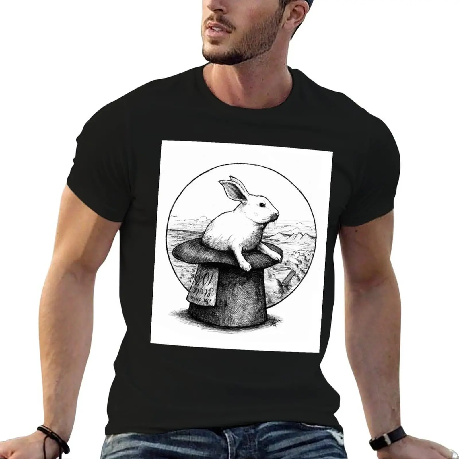 WHITE RABBIT T-Shirt plus sizes new edition sublime designer t shirt men