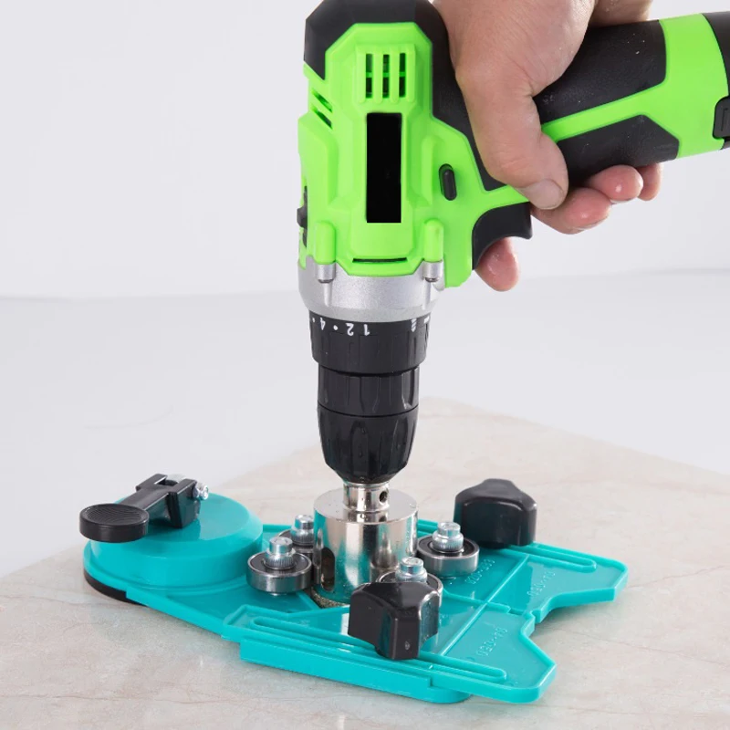 Adjustable 4-83 mm Ceramic Porcelain Drill Bit Cutter Tile Glass Openings Locator Hole Saw Core Guide With Vacuum Base Sucker