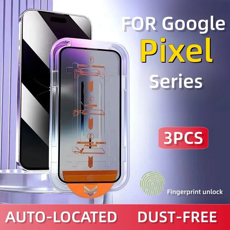 

3Pcs For Google Pixel 10A 10 XL 9 Pro 9 8 8A 5G 4G Screen Protector Fingerprint Toughened Glass Accessories No Dust Bubbles Kit