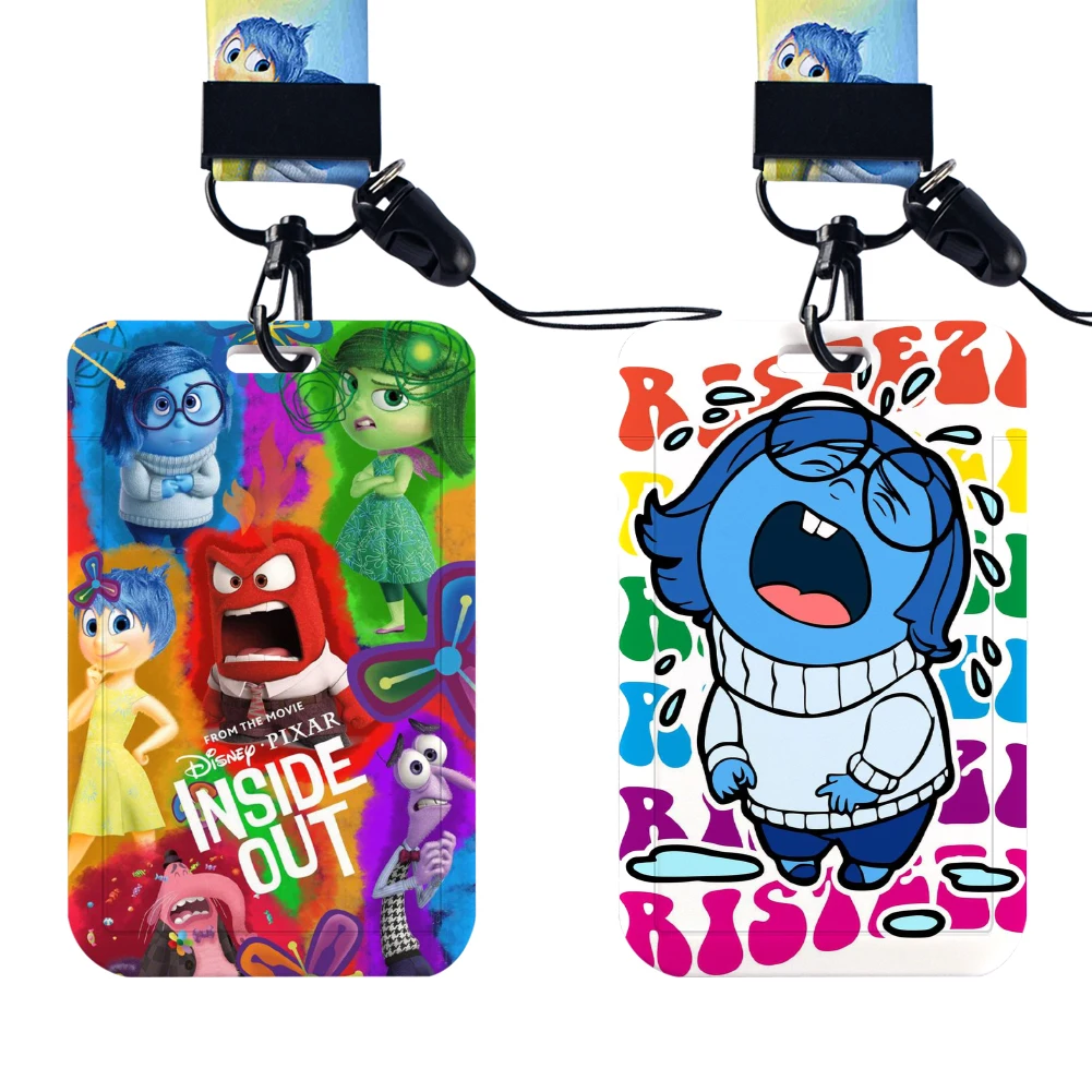 

Disney Inside Out 2 Lanyards Funny Badge Holder Joy Sadness Anger Disgust Id Card Hang Rope Lanyard For Accessories Gifts