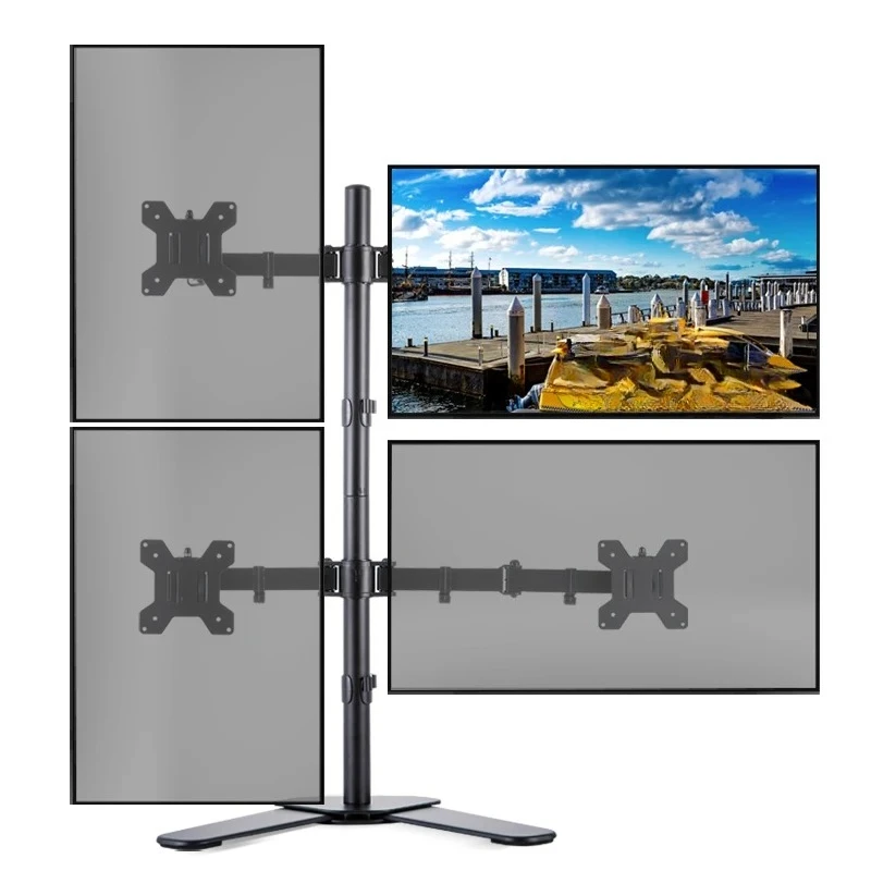 Dual Monitor Desk Mount, Heavy Duty Fully Adjustable Steel Stand, Holds 4 Computer Screens up to 32 inches