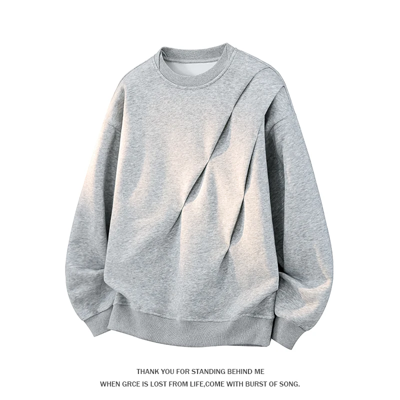 Men's Color Blocked Polo Style Sweatshirt with Cross Over DrawstringsRelaxed Fit Raglan Sleeves  Retro Preppy Street Style