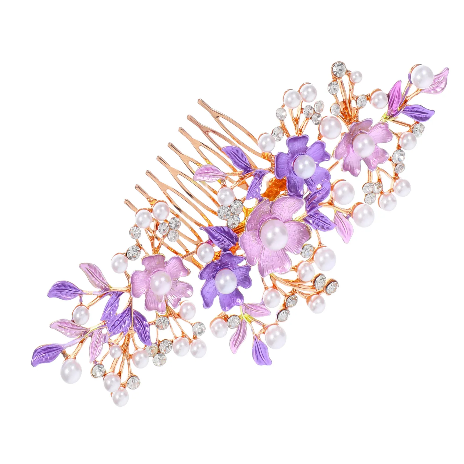 

Rose Comb Wedding Hair Combs Bridal Pearl Flower Pins Elegant Bride Accessories Durable Hair Flowers Women Side Combs