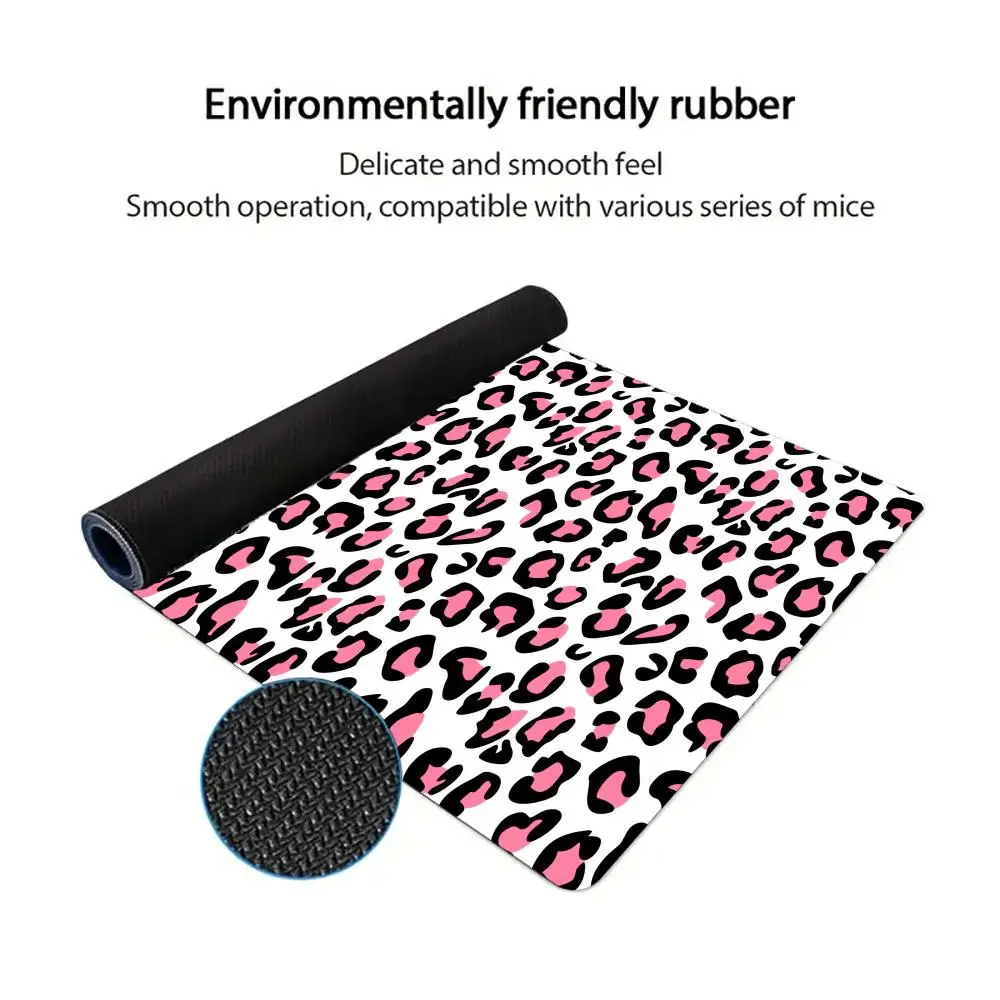 الوردي ليوبارد نمط ماوس الوسادة كبيرة الفن ماوس الألعاب البساط الخياطة حافة ماوس XXL ماوس الكمبيوتر المحمول اللوحي حصيرة الكمبيوتر Playmat
