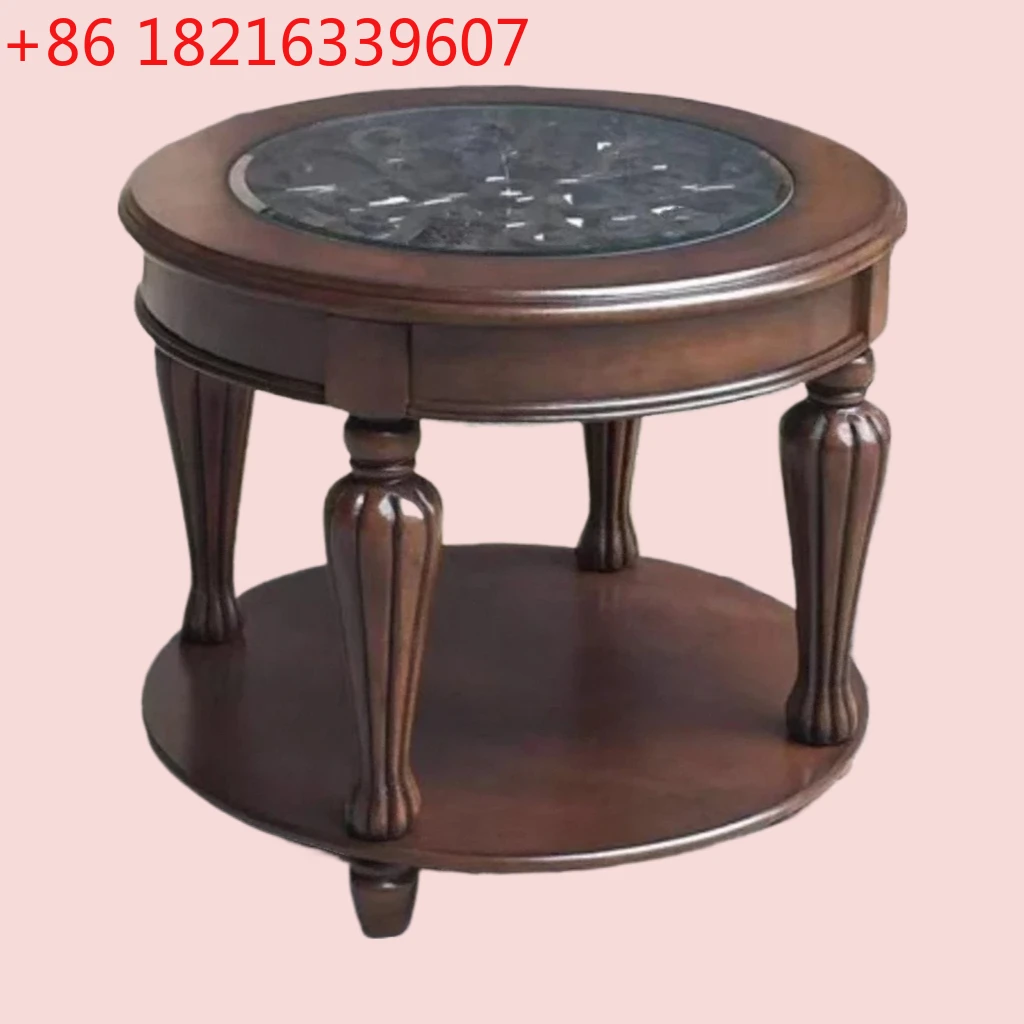 

Овальный журнальный столик из массива дерева, стеклянный чайный столик для гостиной, простая маленькая квартира, средний и древний стиль