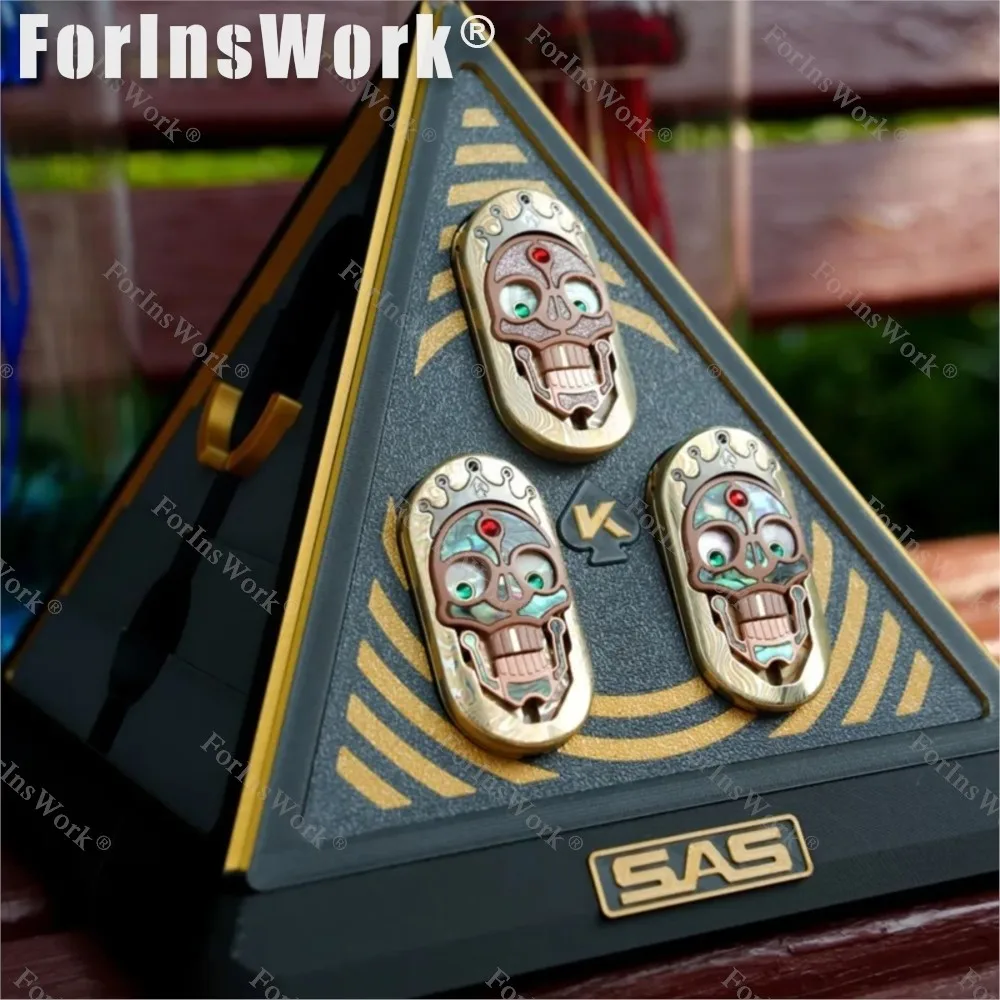 SAS EDC Starsgear Art Studio latón Damasco Fidget Metal Gear Fidget escritorio de oficina Gadgets juguete para adultos