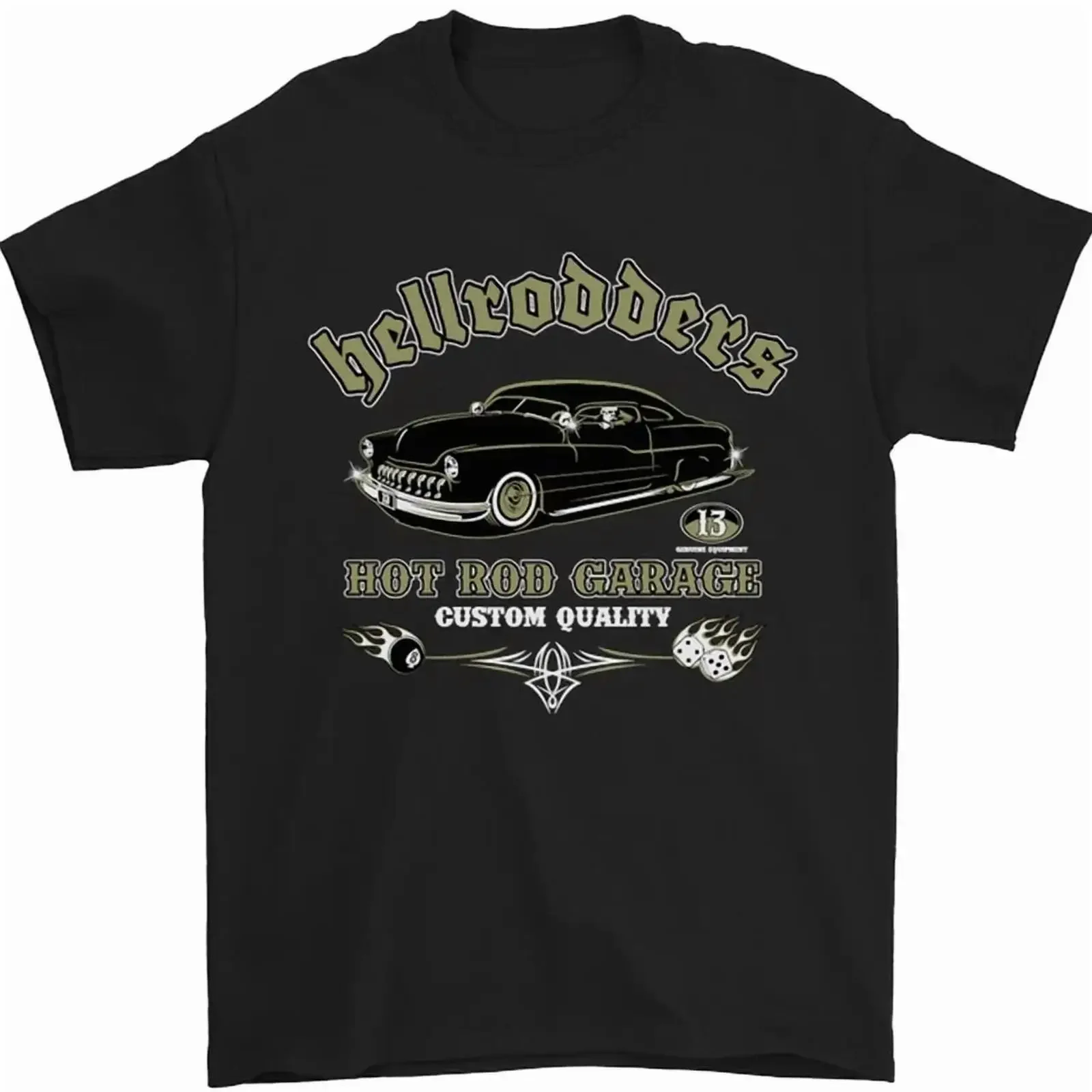 Hellrodders Hot Rod Garage Hotrod Dragster S 5XL T Shirt vintage Washed fashion Stylish graphic Casual Breathable Stretched