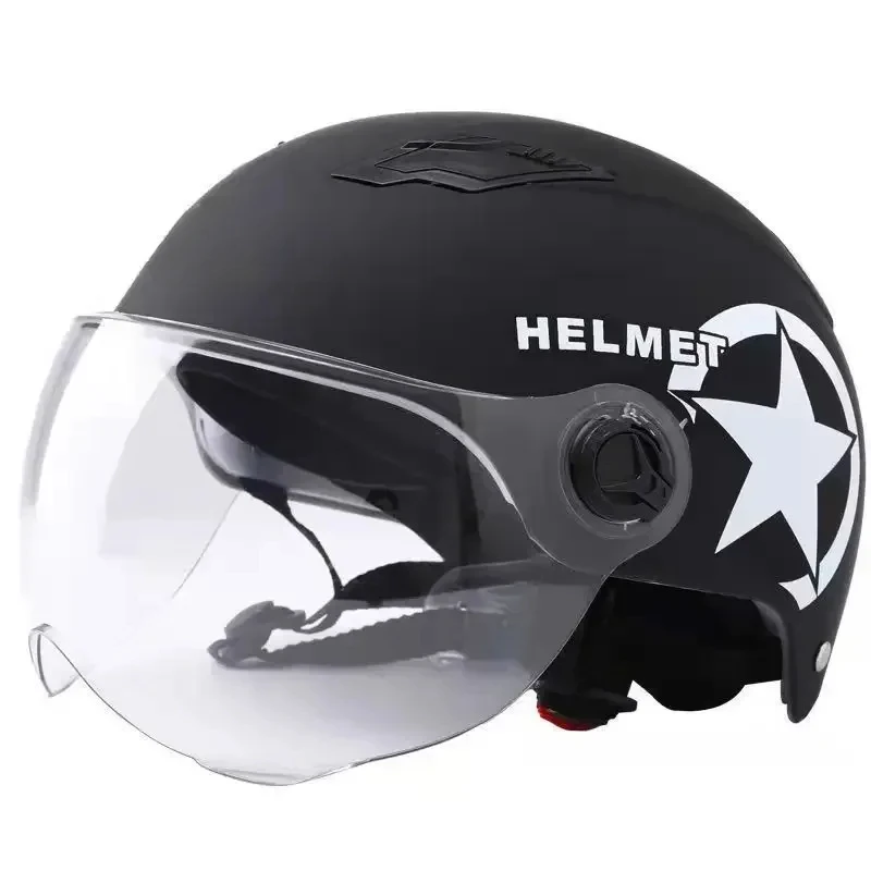 Casco da motociclista Motore elettrico Scooter per auto Bicicletta carina con faccia aperta Mezza berretto da baseball Casco rigido regolabile