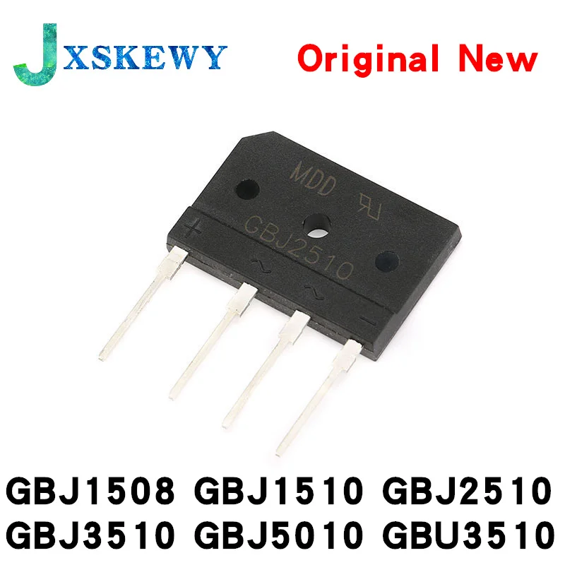 5Pcs New Bridge Rectifier GBJ1508 KBJ1508 GBJ1510 KBJ1510 GBJ2510 KBJ2510 GBJ2008 GBJ3510 KBJ3510 GBJ5010 GBU3510 15/25/35A