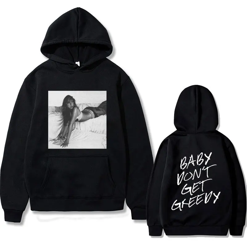 Singer Tate Mcrae Baby Don't Get Greedy Album Print Hoodie Unisex Vintage Fashion Pullover Men Women Casual Oversized Hoodies