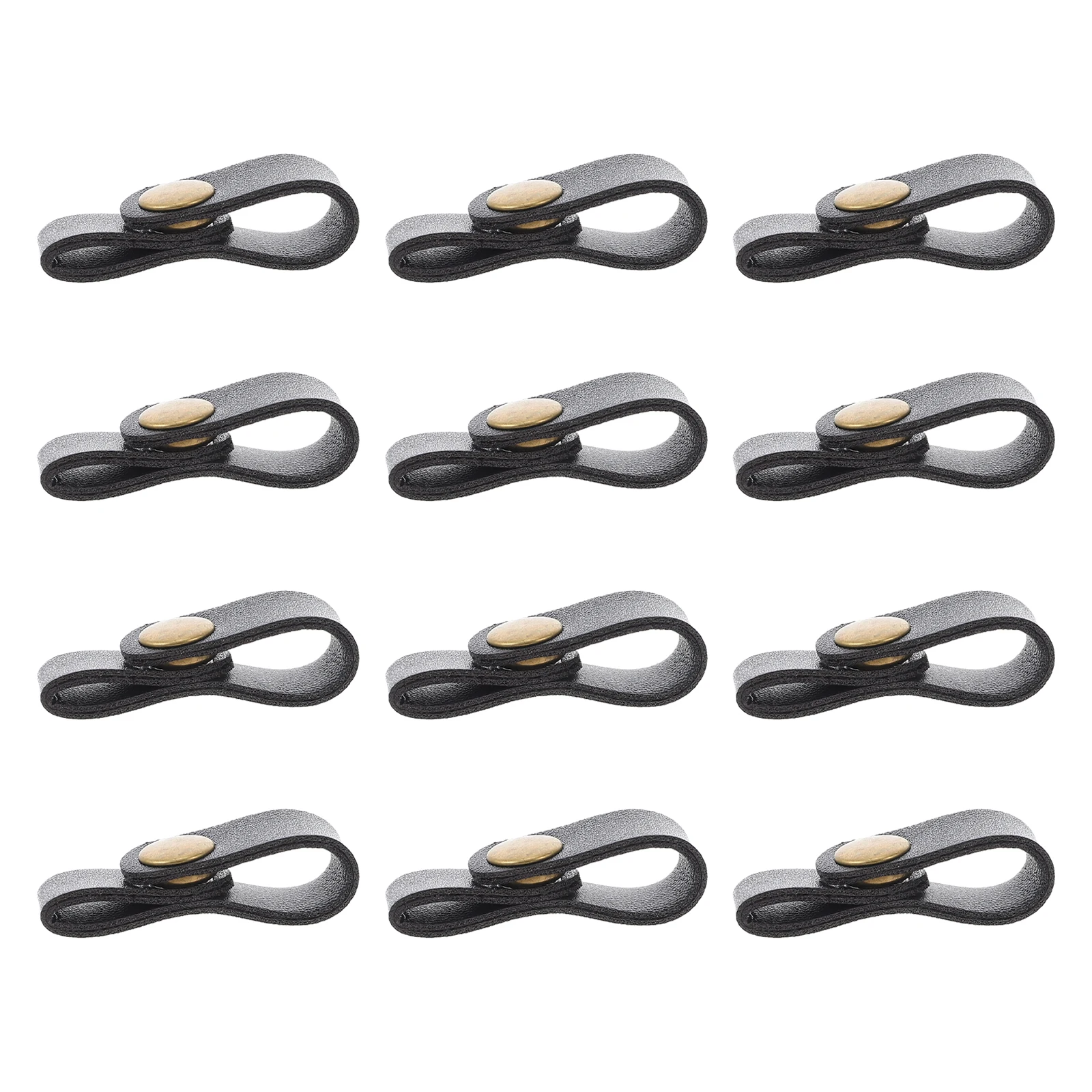 

24 Pcs Stylish Pu Data Cable Storage Leather Buckle Alloy Construction Usb Cable Tie Keeper Wire Organizer For Earphones