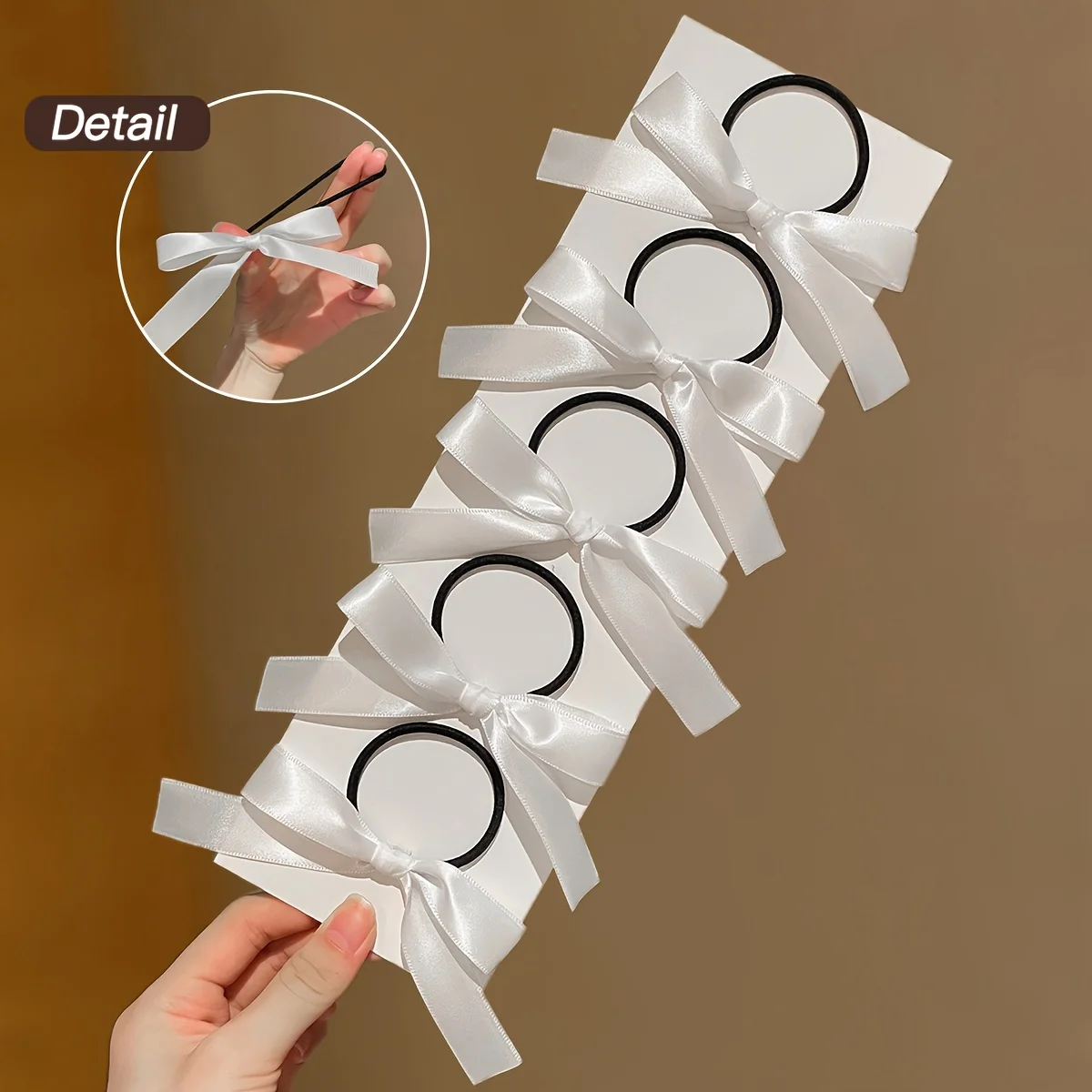 5 قطع على طراز نسائي، عصري ولطيف، ربطة شعر على شكل فيونكة بيضاء، مناسبة للاستخدام اليومي، إكسسوارات شعر هدية موصى بها #5