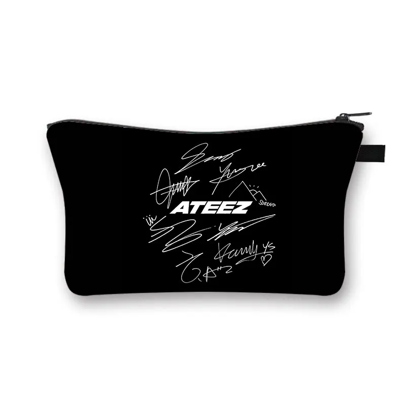 Coreano Kpop ATEEZ Cosmetic Case Fellowship Break The Wall borse per il trucco delle donne piccola frizione Cute Cosmetic Organizer borsa da toilette