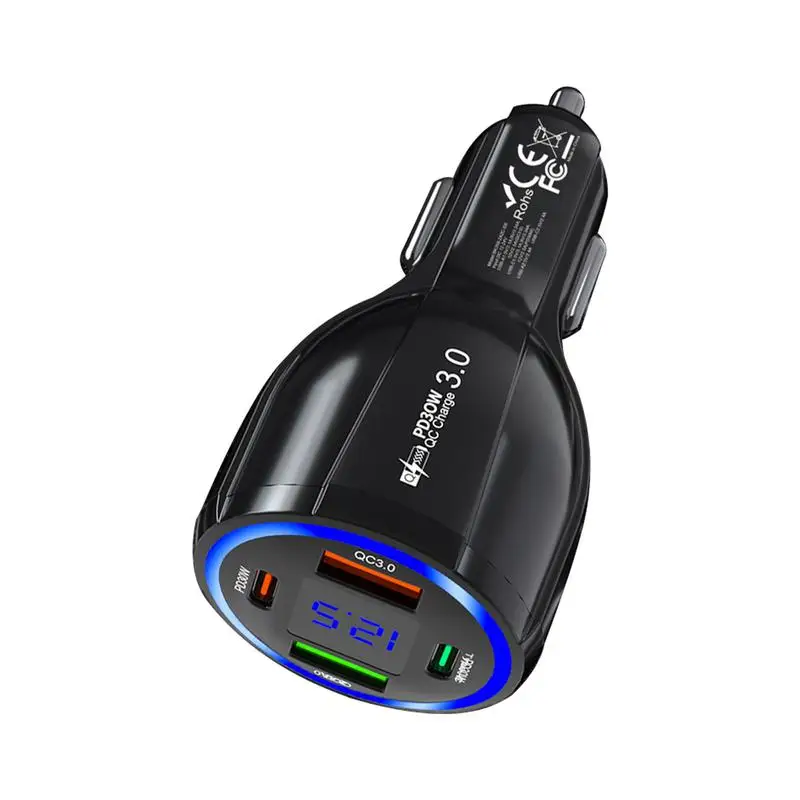 4 Port Car Charger 4 Port Fast Charging Car Charger Adapter Portable Car Charger Adapter Car Accessories For Travel Daily Life