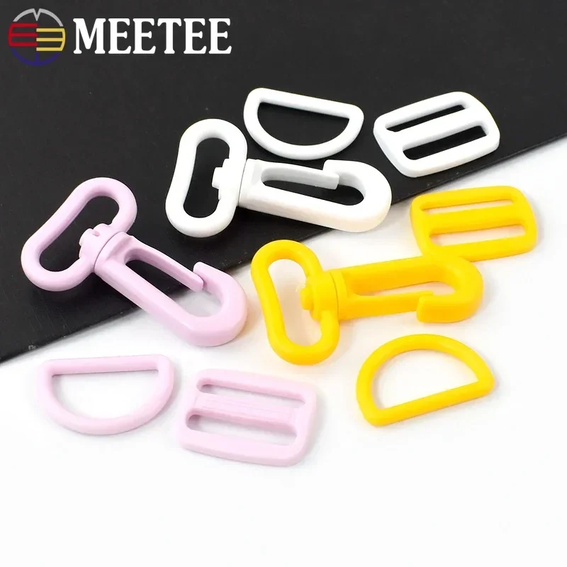 5/10Sets Strap Buckle for Backpack Bag Plastic Ring Lobster Clasp Tri-Glide Slider Adjuster Hooks Belt Connector DIY Accessories