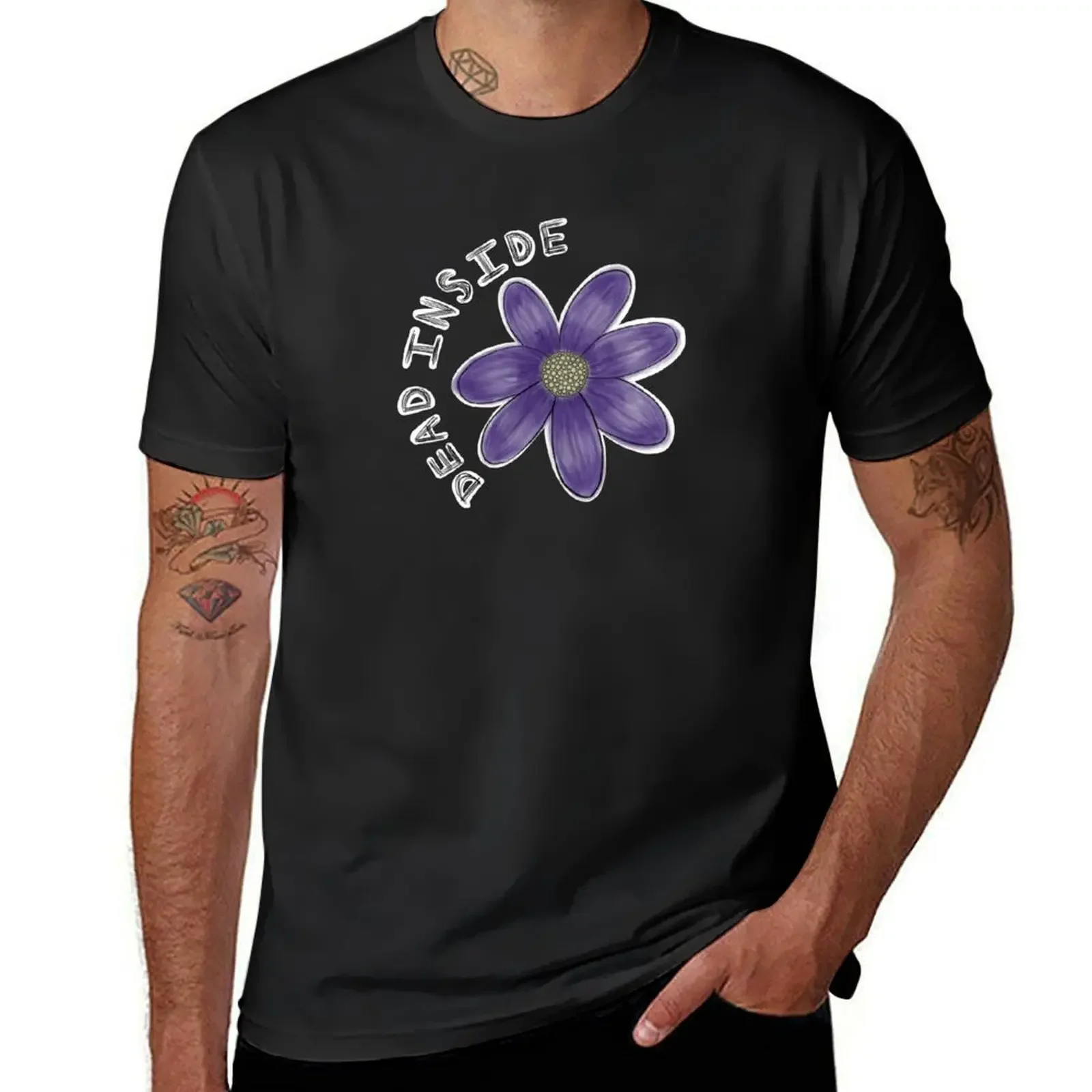 Dead Inside Purple Flower T-Shirt plus sizes plus size tops quick drying boys whites black t shirts for men