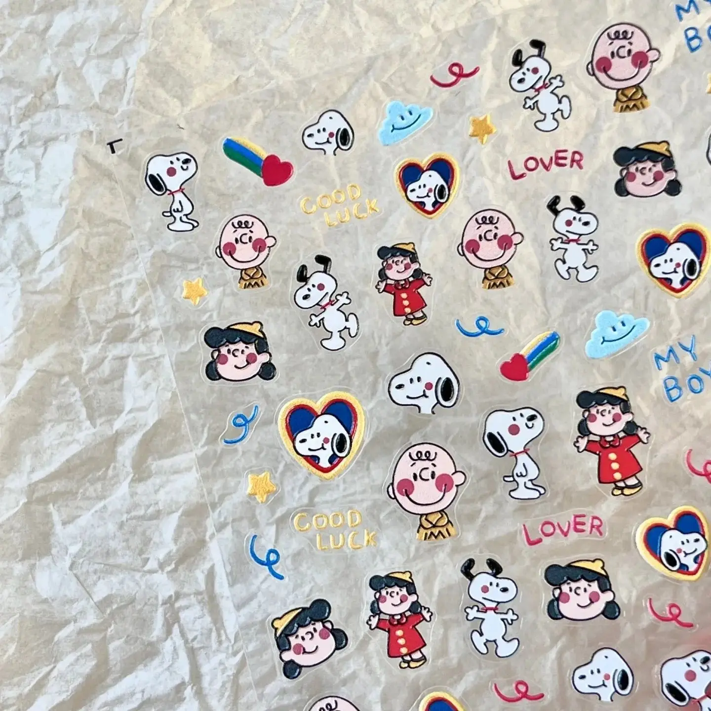 Cartoon Snoopy Embossed 3D Relief Stickers, Lovely Dog Nail Art Decals, DIY Ornament For Water Bottle Pen Shaft Nail Decor view 5