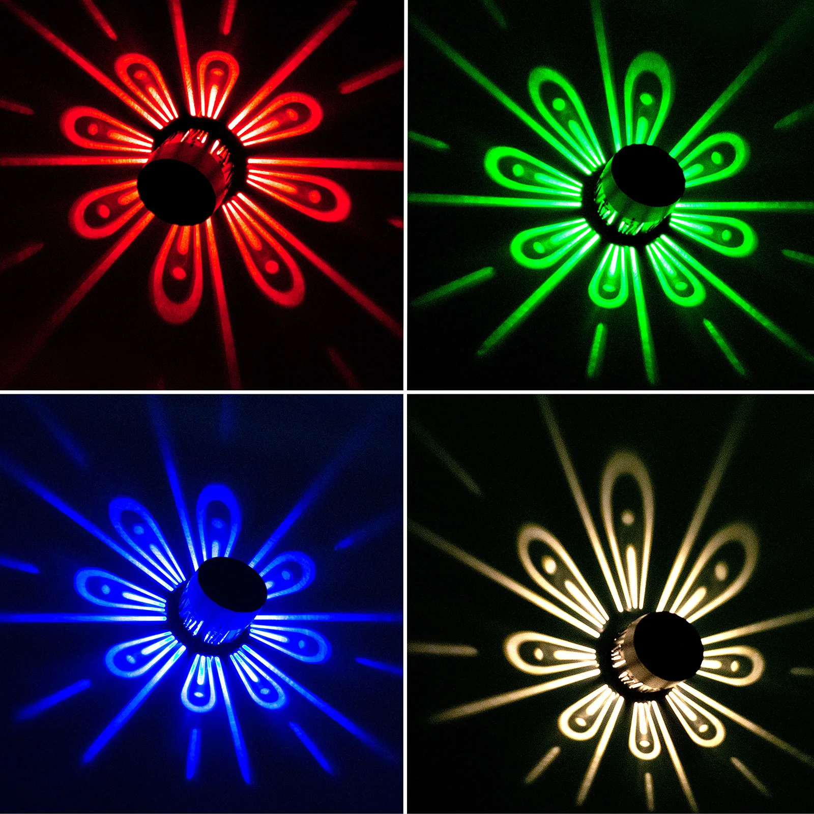 

2PCS Garden Solar Fence Light LED Outdoor Decorative ABS Shadow Wall Lamp Waterproof RGB Colorful LED Lights for Wall Courtyard