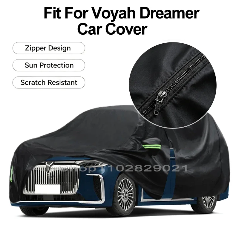 Zipper Door Waterproof Car Cover For Voyah Dreamer Windproof Dustproof UV Protection All Weather Auto Protector