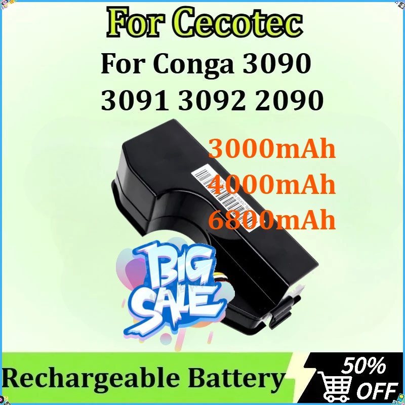 

For Conga 3090 Accessories Replacement for Cecotec Conga 3090 3091 3092 2090 Robotic Vacuum Cleaner 14.4V 3000/4000/6800mAh