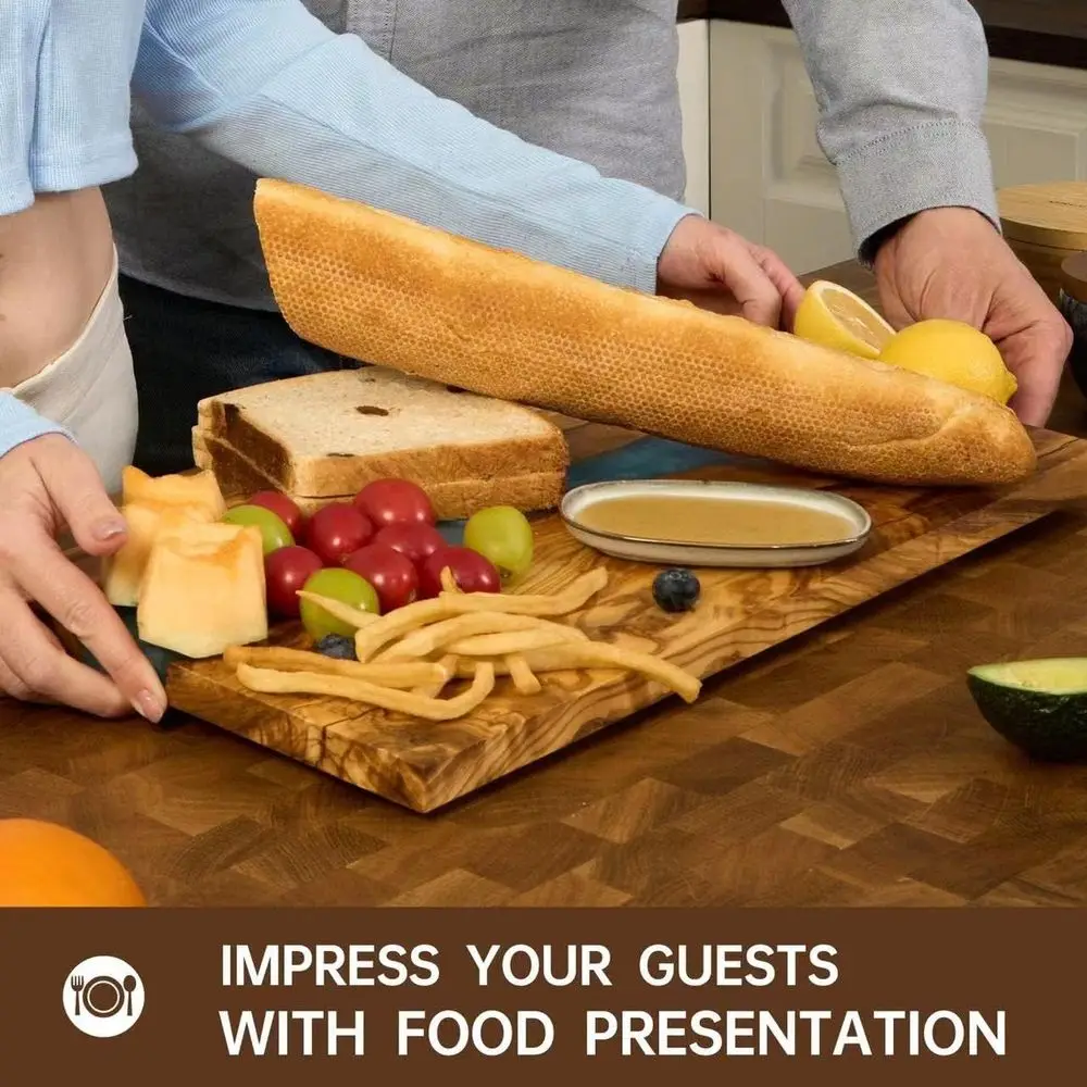 Tagliere di lusso per formaggi e salumi in legno d'oliva italiano con resina, superficie di taglio multiuso per carne, verdure e frutta
