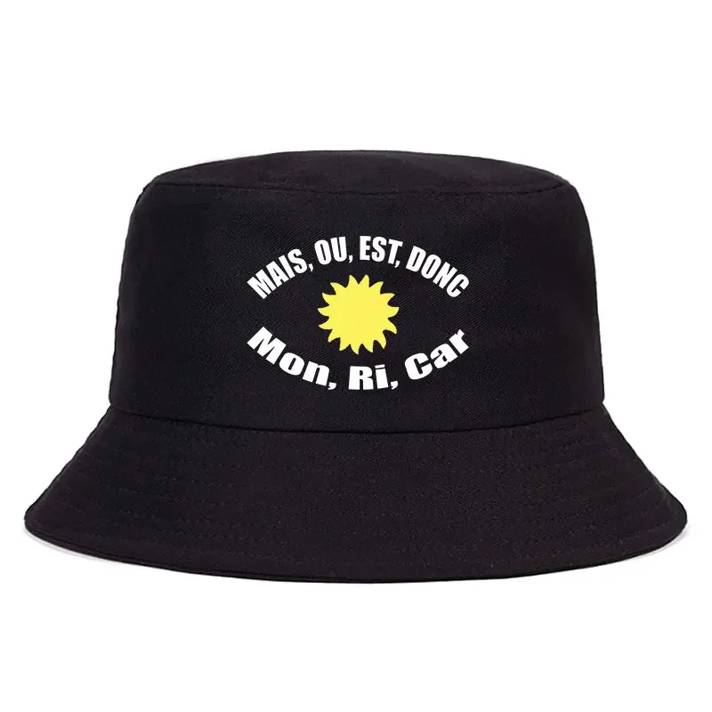 Mais Ou Est Dong Mon Ri Car Reversible Bucket Hat Woman Man Cotton Cool Fisherman Cap Adult Daily Headwear Outdoor Sun Hat