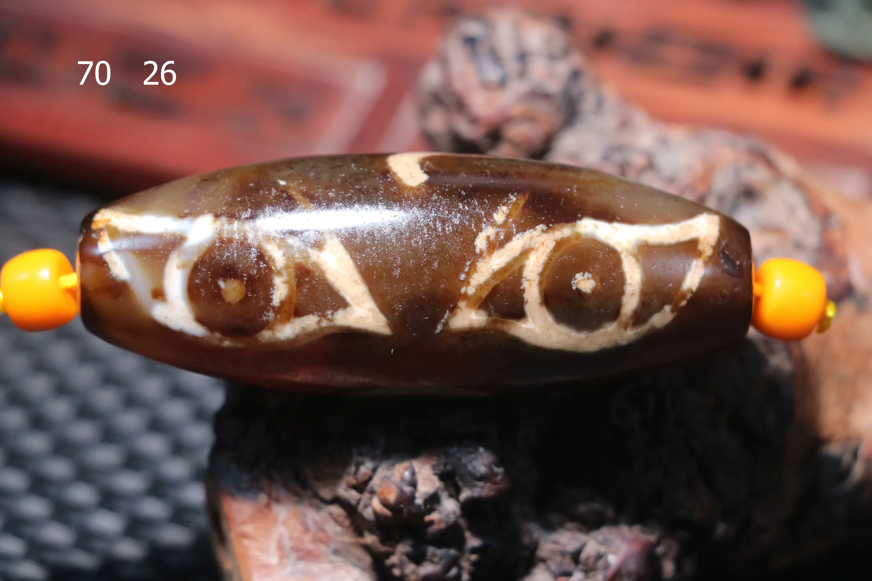 

4A Ultra Energy Tibetan Old Agate Banruofayan Large Drum Shape dZi Bead Pendant Amulet LSFor Jewelry Amulet Timestown