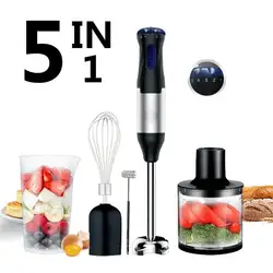 1000W Electric Hand Blenders Multi-Purpose Milk Frother Manual 5 Speed Stick Blender Food Processor With Strong Power for Mixing