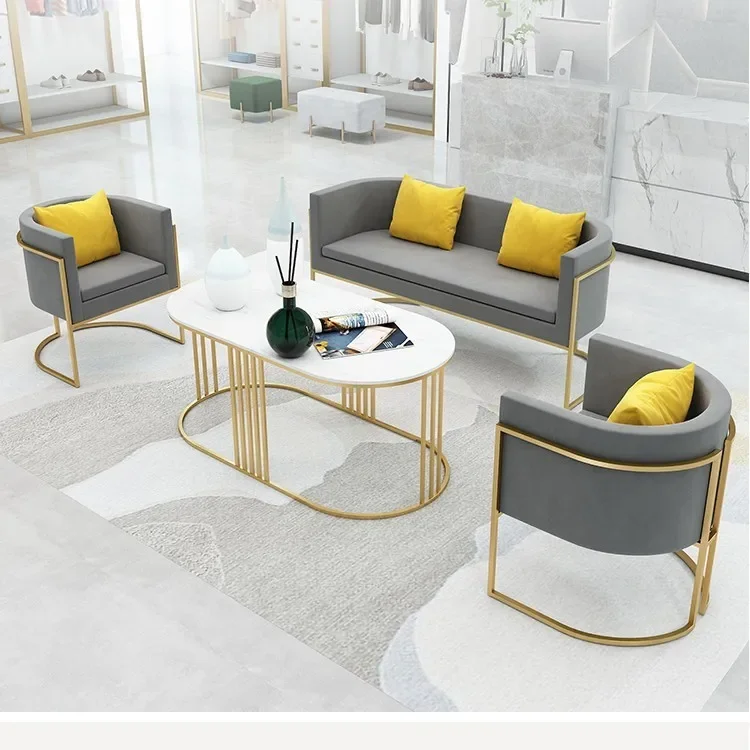 Nordic Tieyi sofa light luxury online celebrity cashier beauty salon leisure reception chair modern simple sofa coffee table