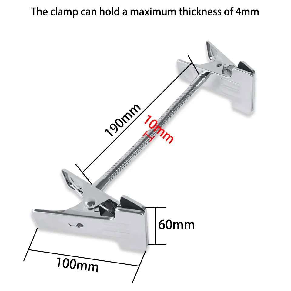 Diameter 10mm Two End Gooseneck Tube With Iron Clip Display Clip Silver Universal Shaped Hose Clip Base For DIY Lamp