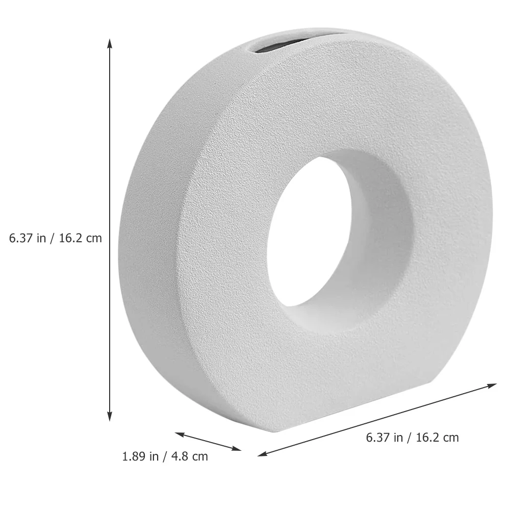 

Ring Shaped Ceramic Vase Nordic Style Minimalist Decor Flower Arranging Vase for Desktop Cabinet Bookshelf Coffee Table Home