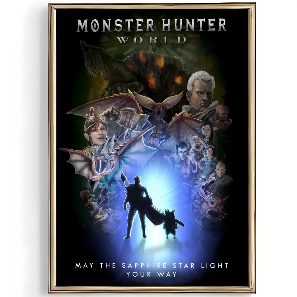 Casual Epic Action RPG M-Monster Hunter World Poster Unique Home Decoration Ideas & Stylish Interior Art