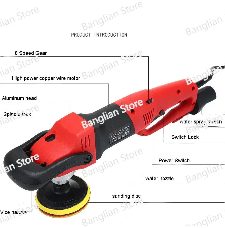 Variable Speed Water Mill Portable Water Filled Grinding Machine Electric Stone Hand Wet Polisher Grinder