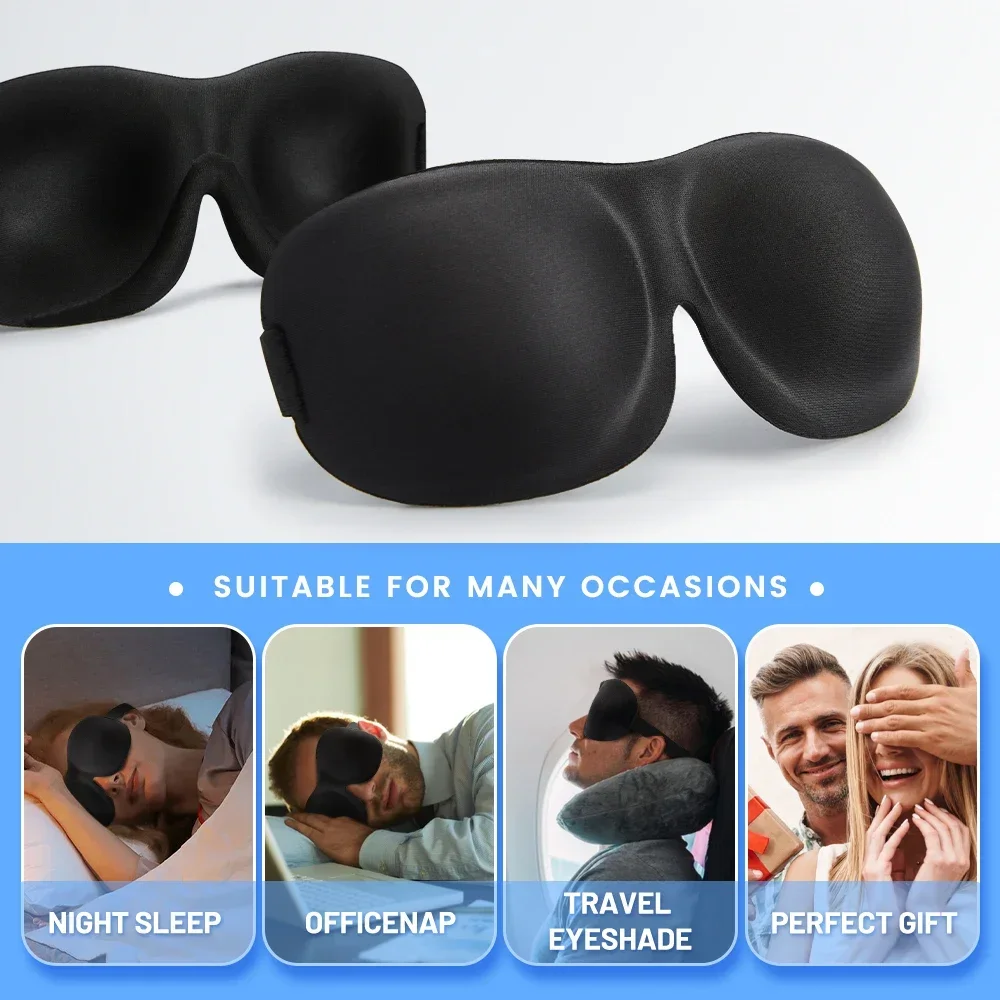 3D Eye Mask Shading Breathable Eye Cover Natural Sleeping Eye Mask หน่วยความจําโฟมบล็อก Night Mask Blindfold สําหรับ Sleep