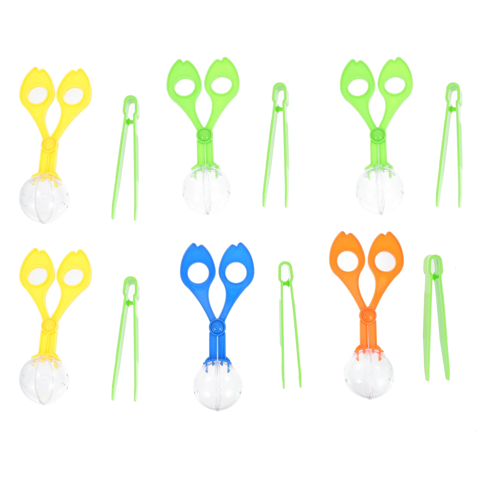 

6 Sets Insect Catching Scissor Clips Kids Jumbo Tweezers Forceps Bug Catcher Planting Kit Children Outdoor Toys Premium Plastic