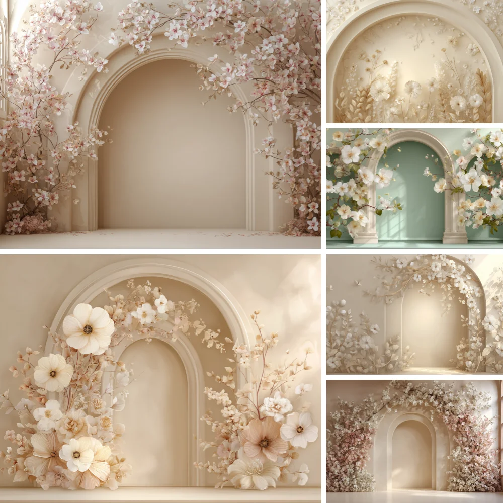 

Vintage Interior Window Curtain Flowers Wedding Backdrop Decor Pregnant Newborn Portrait Photography Background Studio Props
