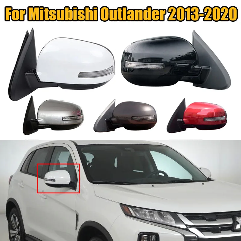 For Mitsubishi Outlander 2013-2020 Car Rearview Mirror Assembly Accessories Auto Side Mirror Reflector Led Turn Signal Lights