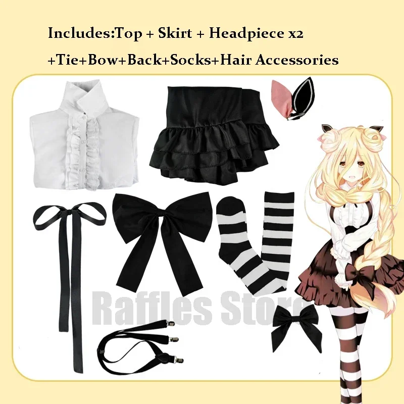 SN88 Anime Date A Live Hoshimiya Mukuro Cosplay Costume Zodiac Tenth Elf Cute Princess Dress And Headwear Socks Cute Maid Dr%#2@