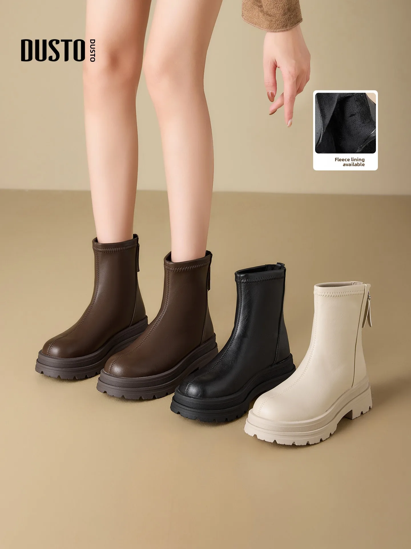 dusto-fashion-boots-women's-shoes-chunky-heel-high-heel-zipper-round-head-structure-change-winter-new-arrival-youth-friendly