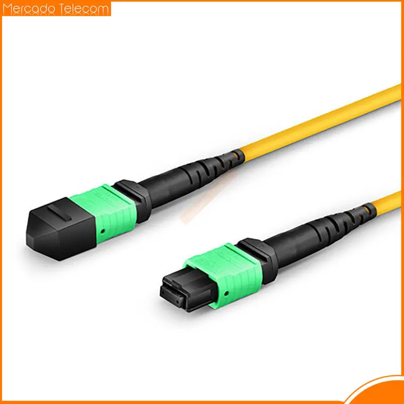 MPO-MPO 8/12 Core Female to Female Singlemode Fiber Patch Cable LSZH Fiber Optical Cable 1M/3M/5M/10M APC Fiber Optic Patch Cord