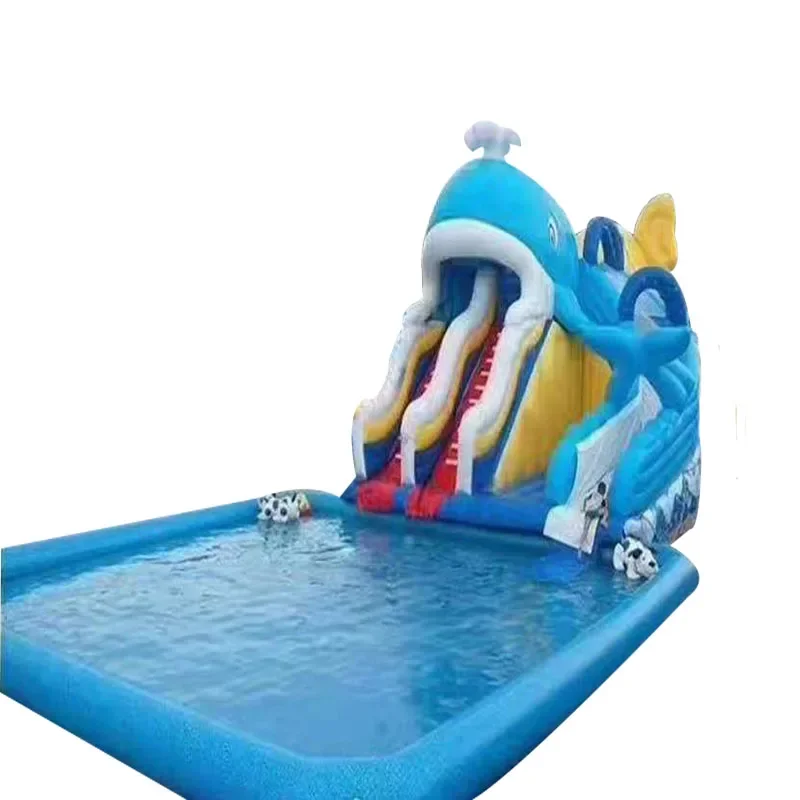Commercial Children's Bounce Castle Combination House Inflatable Water Park Undersea Animal Themed Slides with Swimming Pool