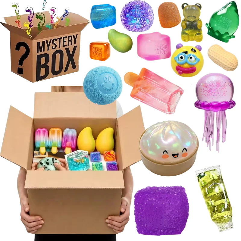 Blind Box Fuzz Ball Ice Cream Steamed Bun Series Toy, Simulated Food Fidget Toy, Cute Squeeze Foot Toy Antistress Stress-Relief