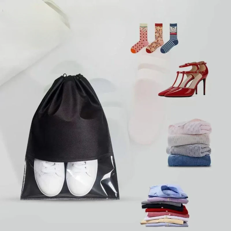 Multi Functional Household Shoes, Dust-Proof Storage Bag, Travel Essential Shoe Cover, Bundle Pocket, Transparent And Visible