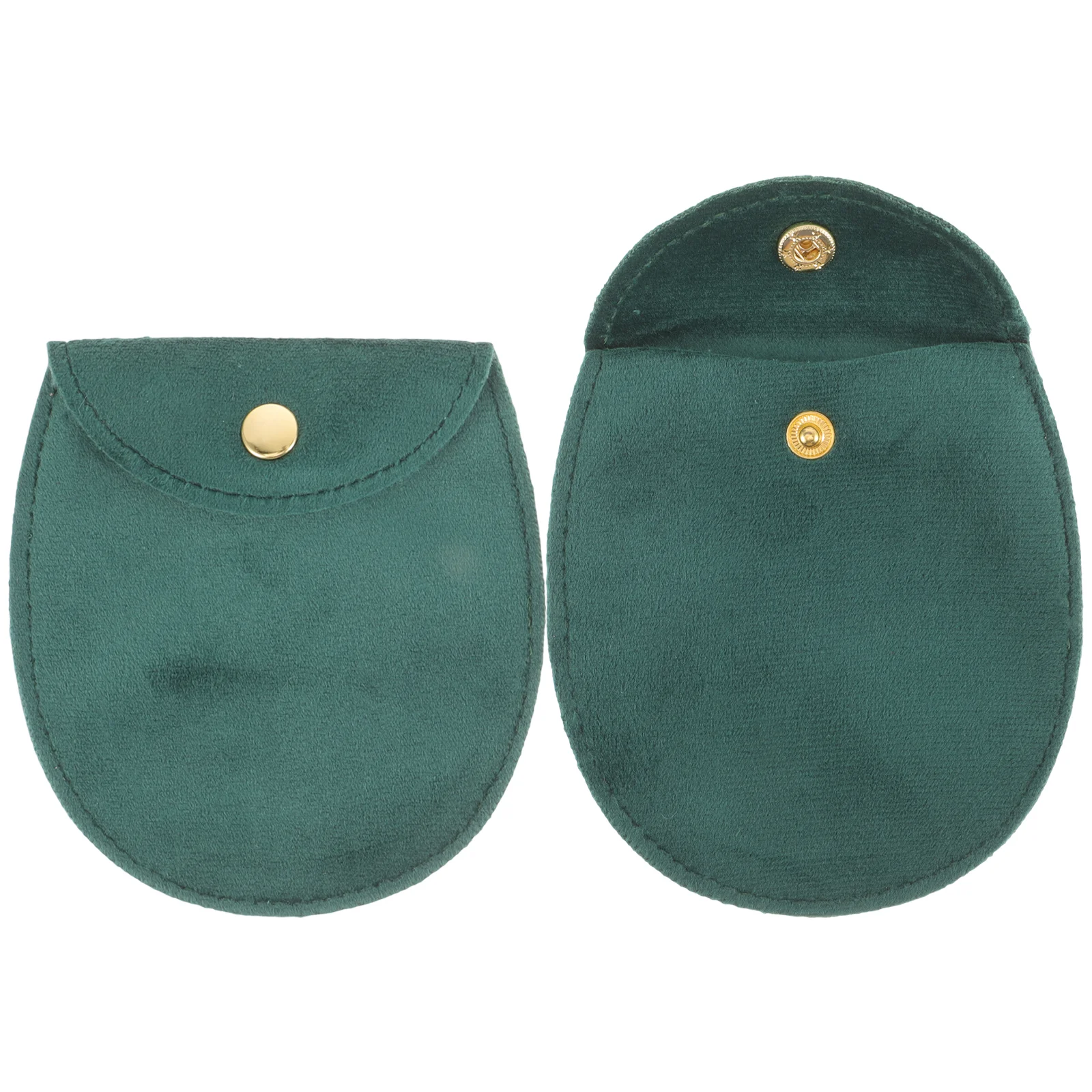 2 Pcs Jewelry Storage Bag 2pcs (green - Semicircular Large Size) Pocket Watch Pouch Retro Style Case